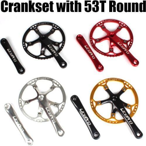 Bicycle Square Crankset with 53T ChainRing 130mm BCD BMX Folding Bike Chainring with 170MM AL60 Aluminum Crank Bicycle Parts