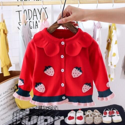 Spring new born baby girl clothes knitted cardigan coats for infant baby girls clothing kids Christmas birthday jacket sweater