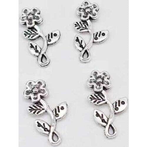 Vintage 50 pcs alloy flower charms fit DIY hand made necklace earring bracelet charms Jewelry Making accessories