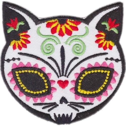Everybody likes it CAT SUGAR SKULL Gato Muerto IRON-ON PATCH day of the dead / dia de los muertos