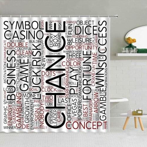 Simple style shower Curtain Black White Letters Flower Town Corridor Geometric Abstract Pattern Creative Bathroom Decor Curtain