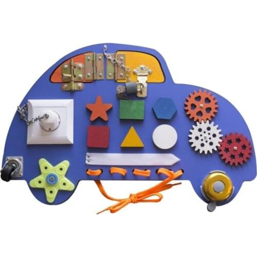 1 pcs Blue) Car Modeled Activity And Training Board Busy Board