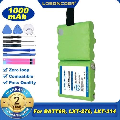 2PC 100% Original LOSONCOER 1000mAh BATT6R BATT-6R Battery For Midland AVP6 CXT240 CXT250 CXT280 GTX-635 GTX-661 LTX-210 LTX-350
