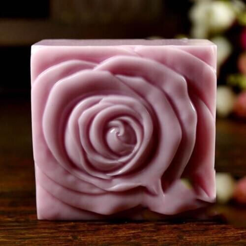 3D Square Rose Flowers Shape Silicone Soap Mold DIY Handmade Soap Molds Soap Making Fondant Cake Candle Craft Molds