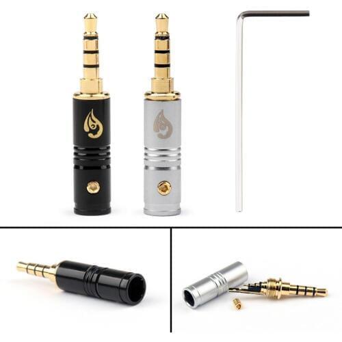 Areyourshop 3.5mm 4 Pole TRRS Stereo Male Audio Plug Adapter Connector For Headphone DIY Plug Jack Connector