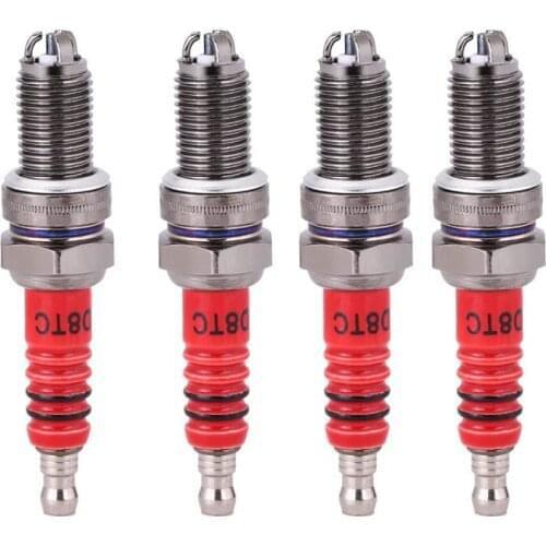 4 Pcs 3-Electrode Spark Plug D8TC for 125Cc 150Cc 200Cc 250Cc Motorcycle Scooter ATV Quads