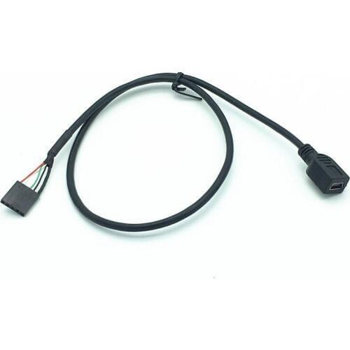 50CM usb mini 5P Female to 1x 5Pin Female 2.54 USB header PCB motherboard cable