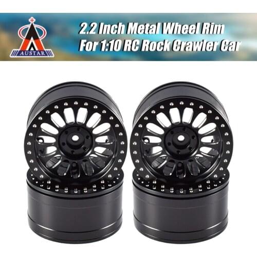 Hot Sale AUSTAR 4Pcs 2.2 Inch Metal Beadlock Wheel Rim for 1/10 RC Rock Crawler Axial SCX10 AX10 RR10 Wraith Traxxas TRX-4 KM2