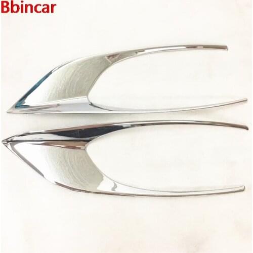 Bbincar Car Styling ABS Mirror Chrome Front Fog Light Box Cover Case Stickers Trim Accessories 2Pcs DIY For Peugeot 301 2017