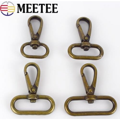 10pc 20/25/32/38mm Bronze Metal Snap Hook Swivel Lobster Buckles for Bag Strap Belt Clasp Keychain Dog Buckle Hardware Accessory