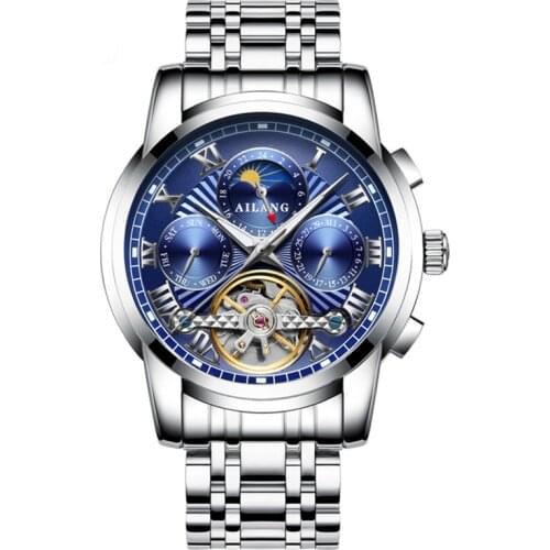 Mens Multifunction Automatic Mechanical Watches AILANG Men Luxury Tourbillon Watch Male Stainless Steel Wristwatches Relogios