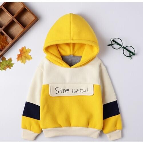 Childrens Thick Hooded Sweatershirt Winter Warm Fashion Clothes 2-9 Years Old Baby Autumn Cartoon Hoodie Casual Sweater Outwear