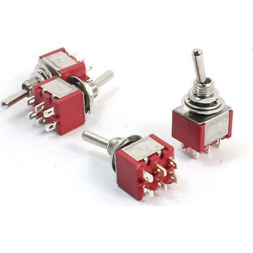 AC 120V 5A ON/OFF/ON 3 Positions Latching Electric Toggle Switch Red 4pcs