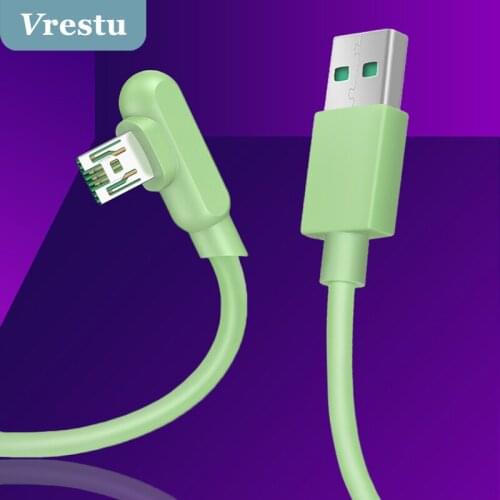 Micro USB Cable for OPPO VOOC 2.0 Flash Charger 5A 4A Type C Microusb Charging for Realme 8 6 7 5 Pro Data Sync Elbow 90 Degree
