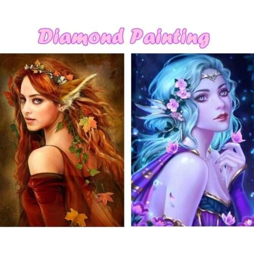 5D DIY Diamond Painting Fantasy Girl Portrait Fairy Mosaic Diamond Embroidery Picture Of Rhinestone Cross Stitch Home Decoration