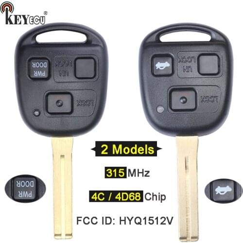 KEYECU 4C/ 4D68 Chip FCC: HYQ1512V Replacement 3 Button Remote Car Key Fob for Lexus ES300 GS300 IS300 GS400 GS430 LS400 2 Model