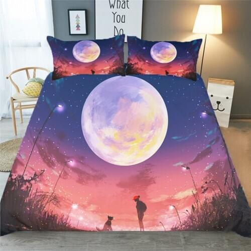 Bedding Set 3D Printed Duvet Cover Bed Set Starry Galaxy Home Textiles for Adults Bedclothes with Pillowcase #XK11