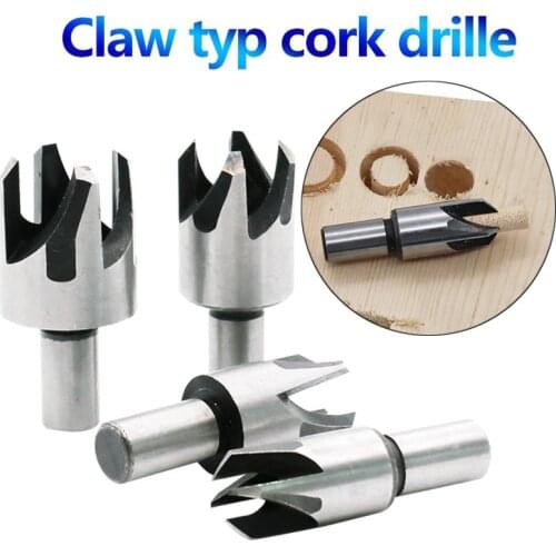 Cork Claw Type Drill Bit 6/10/13/16MM Cutter Straight Tapered Claw Type Drill Wood Wood Plug Hole Cutter Drill Tool Accessories