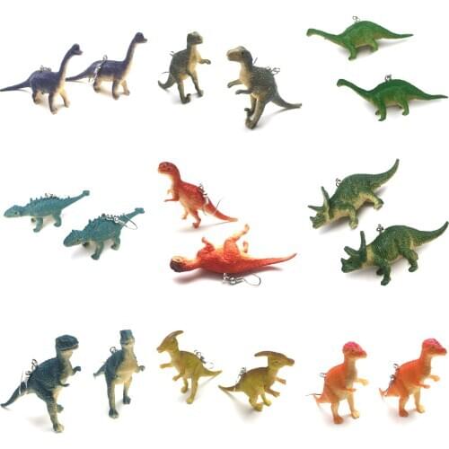 Creative DIY Colorful Dinosaur Drop Earrings for Women Girls Fashion Lovely Funny Animal Dangle Earrings Exaggerated Brincos