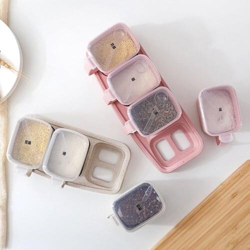 Kitchen Organizer Storage Boxes Spices Seasoning Jar Sugar Salt Container Seasoning Box Set Kitchen Accessories
