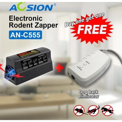 Buy Aosion Free Shipping Hot Black Electronic Mouse Rat Rodent Killer Electric Trap Zapper Pest Control (Got dog repeller free)