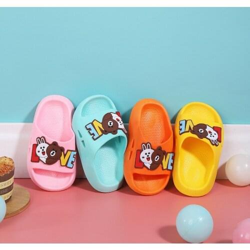 Summer Childrens Slippers Cartoon Indoor and Outdoor Boys and Girls PVC Soft Bottom Non-slip Wear-resistant Comfortable Sandals