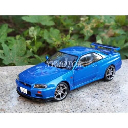 1/18 Solido For Nissan Skyline GTR R34 Metal Diecast Car Model Blue Kids Boys Girls Toys Gifts Collection Ornaments Display