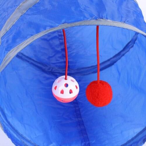 New pet cat toy cat blue straight passage through tunnel
