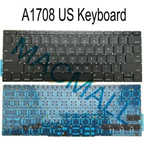 New A1708 US keyboard For Macbook Pro 13.3" A1708 MLL42 MPXQ2 US Keyboard Late 2016 Mid 2017 Year