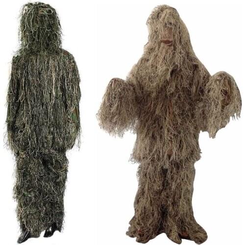 Hunting Ghillie Suit Camo Woodland Camouflage Forest 3D Tactical Suits Sniper Clothes Airsoft Military Hunting Outdoor Costume