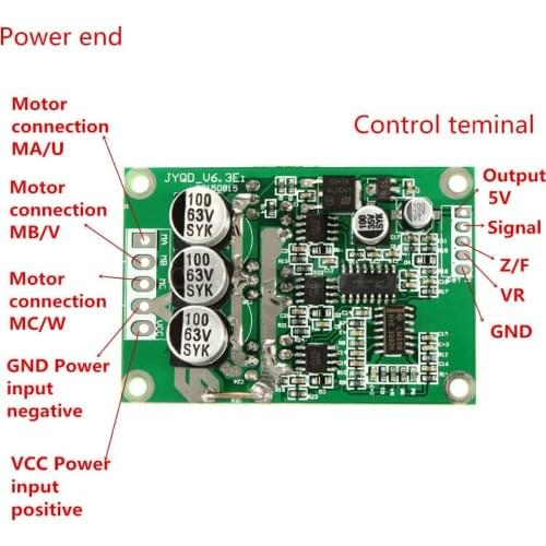 Brushless Motor Drive Board Balanced Car BLDC Controller free shipping for DC 6V 12V 24V 36V 500W Power supply