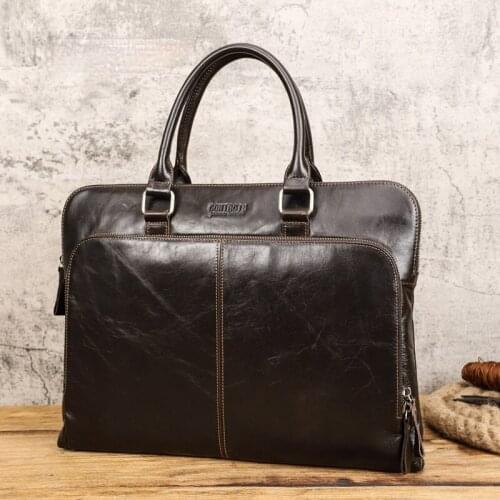 Suitable for 16 inch laptop bag leather business briefcase