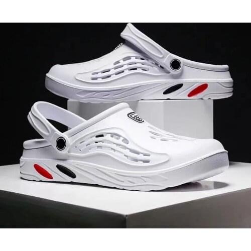 New Fashion Sandals Mens Summer Fancy Hoof Repair Thong Stamp Garden Beach Black Big Slippers Mens Shoes Thick-Soled Non-Slip