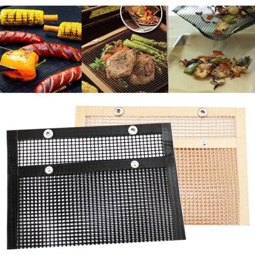 1PCs High Temperature Resistant Barbecue Bag Reusable Grilling Mesh Bags Non-Stick Barbecue Bag for Electric Gas Charcoal Grill