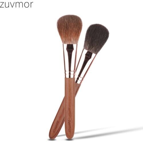 Shoushoulang Professional Handmade Make Up Brush Z05/Z06 Flat Round Blush Blusher Brush Soft Squirrel Hair Makeup Brushes