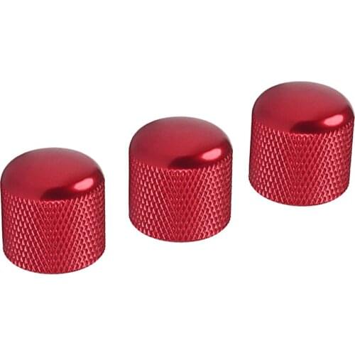 Tooyful 3 Pieces Guitar Volume Control Tone Knob for Electric Guitar/Bass Red