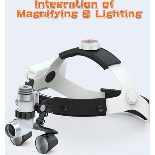 2.5X 3.5X Binocular Magnifying Dental Loupe Surgical Magnifier for Medical Operation Cosmetic Surgery with LED Head Lamp