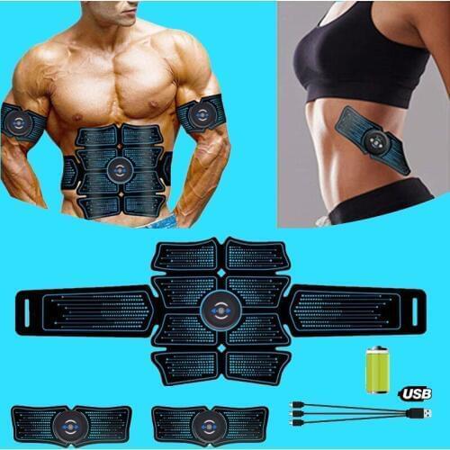 USB Recharge EMS Abdominal Muscle Stimulator Trainer Electrostimulation Fitness Massager ABS Home Gym Abdomen Muscular Exercise
