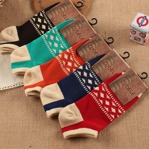 ZDL-127 Women Warm Comfortable Casual Cotton Girl Plaid Ankle Socks 10pairs