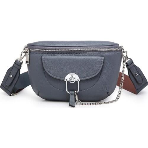 Genuine leather cow skin women soft belt bag small waist packs high quality