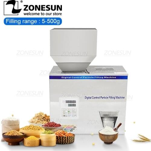 ZONESUN 5-500g Automatic Powder Weighing Filling Machine Coffee Powder Granules Seed Partical Quantitative Packing Machine