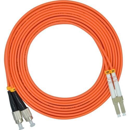 100Meters LC/PC-FC/PC,3.0mm Diameter,OM2 Multimode 50/125,Duplex,LC to FC Optical Fiber Patch Cord Cable