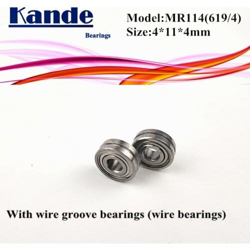 2pcs MR114 619/4 With Wire Deep Groove Ball Bearing 4x11x4mm Wire Bearing Cable