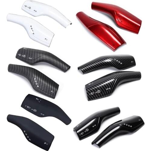 2x Simple Interior Car Decor Wheel Shifter Protector Wiper Headlight Rod Accessories Non-slip Sticker Model 3 Y ABS