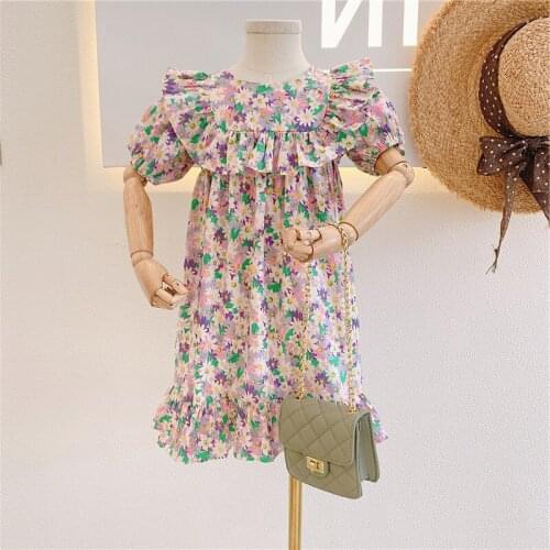 2021 girls skirt flower small fresh dress princess summer new childrens wear kids dresses for girls