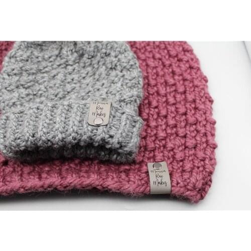 40pcs Personalized leather label with rivet Handmade tags for knit crochet Brand logo clothing hat DIY labels handcraft items