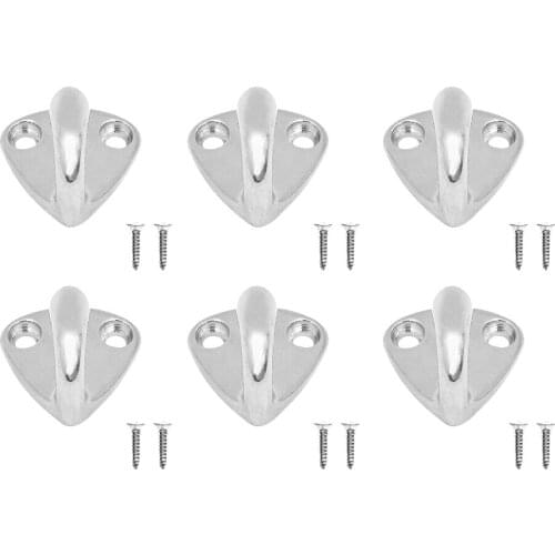 6Pieces Marine Grade Stainless Steel Boat Hook Coat and Hat Hook Wall Mount