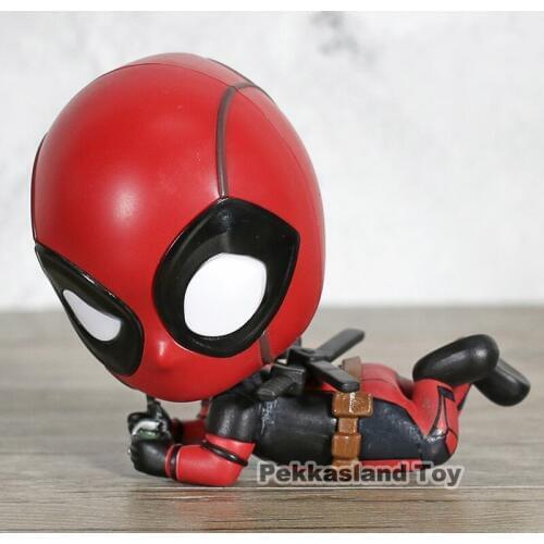 Anime Mini Deadpool Holding Version Mini Action Figure Bobble Head Ver. Model Toys Kids Gift