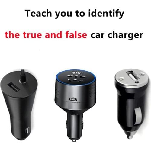 GKFLY Type-C PD QC3.0 Fast Charging Car Charger Cigarette Lighter USB Charger With Voltage Display 12V To 220V Car Inverter