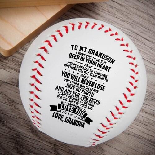 Grandpa To My Grandson Printed Content Baseball Ball birthday Reward Gift
